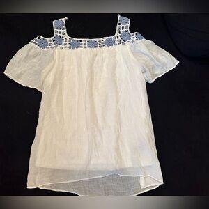 by & by White and Blue Kids Blouse